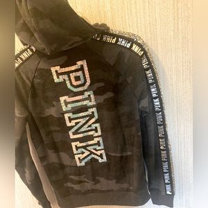 Size Small S Pink Victoria’s Secret zip closure jacket sparkly sequins!